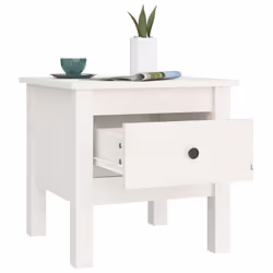vidaXL 1/2x Solid Wood Pine Side Table Multi Colours 40x40x39 cm/50x50x49 cm - white, 40 x 40 x 39 cm/2 - Additional view 6