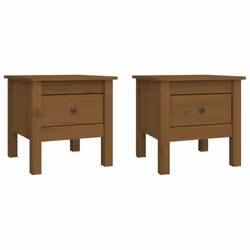 vidaXL 1/2x Solid Wood Pine Side Table Multi Colours 40x40x39 cm/50x50x49 cm - honey brown, 40 x 40 x 39 cm/2