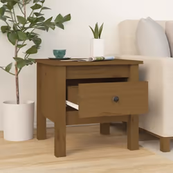 vidaXL 1/2x Solid Wood Pine Side Table Multi Colours 40x40x39 cm/50x50x49 cm - honey brown, 40 x 40 x 39 cm/2 - Additional view 5