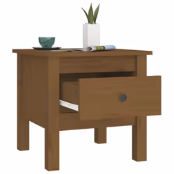 vidaXL 1/2x Solid Wood Pine Side Table Multi Colours 40x40x39 cm/50x50x49 cm - honey brown, 40 x 40 x 39 cm/2 - Additional view 7