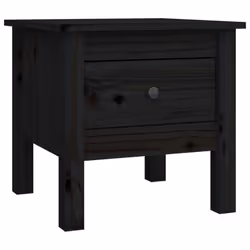 vidaXL 1/2x Solid Wood Pine Side Table Multi Colours 40x40x39 cm/50x50x49 cm - black, 40 x 40 x 39 cm/1