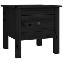 vidaXL 1/2x Solid Wood Pine Side Table Multi Colours 40x40x39 cm/50x50x49 cm - black, 40 x 40 x 39 cm/1