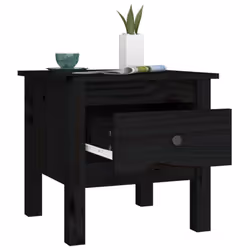 vidaXL 1/2x Solid Wood Pine Side Table Multi Colours 40x40x39 cm/50x50x49 cm - black, 40 x 40 x 39 cm/1 - Additional view 5