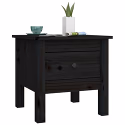 vidaXL 1/2x Solid Wood Pine Side Table Multi Colours 40x40x39 cm/50x50x49 cm - black, 40 x 40 x 39 cm/2 - Additional view 4