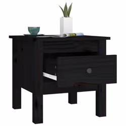 vidaXL 1/2x Solid Wood Pine Side Table Multi Colours 40x40x39 cm/50x50x49 cm - black, 40 x 40 x 39 cm/2 - Additional view 5