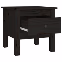vidaXL 1/2x Solid Wood Pine Side Table Multi Colours 40x40x39 cm/50x50x49 cm - black, 40 x 40 x 39 cm/2 - Additional view 8
