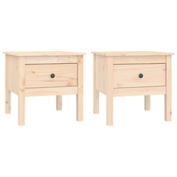 vidaXL 1/2x Solid Wood Pine Side Table Multi Colours 40x40x39 cm/50x50x49 cm - brown, 50 x 50 x 49 cm/2