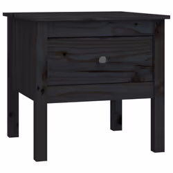 vidaXL 1/2x Solid Wood Pine Side Table Multi Colours 40x40x39 cm/50x50x49 cm - black, 50 x 50 x 49 cm/1