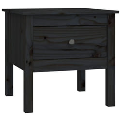 vidaXL 1/2x Solid Wood Pine Side Table Multi Colours 40x40x39 cm/50x50x49 cm - black, 50 x 50 x 49 cm/1