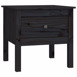 vidaXL 1/2x Solid Wood Pine Side Table Multi Colours 40x40x39 cm/50x50x49 cm - black, 50 x 50 x 49 cm/1