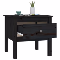 vidaXL 1/2x Solid Wood Pine Side Table Multi Colours 40x40x39 cm/50x50x49 cm - black, 50 x 50 x 49 cm/1 - Additional view 5