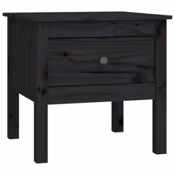 vidaXL 1/2x Solid Wood Pine Side Table Multi Colours 40x40x39 cm/50x50x49 cm - black, 50 x 50 x 49 cm/2
