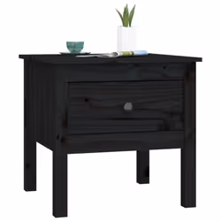 vidaXL 1/2x Solid Wood Pine Side Table Multi Colours 40x40x39 cm/50x50x49 cm - black, 50 x 50 x 49 cm/2 - Additional view 6
