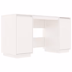 vidaXL Solid Wood Pine Desk Wooden Office Writing Desk Table Multi Colours - white