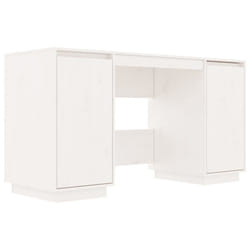 vidaXL Solid Wood Pine Desk Wooden Office Writing Desk Table Multi Colours - white
