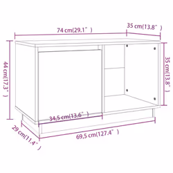 vidaXL Solid Wood Pine TV Cabinet Living Room TV Stand Furniture Multi Colours - honey brown - Additional view 10