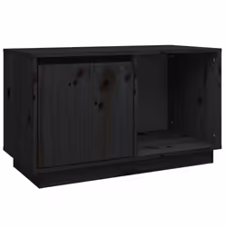 vidaXL Solid Wood Pine TV Cabinet Living Room TV Stand Furniture Multi Colours - black