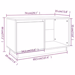 vidaXL Solid Wood Pine TV Cabinet Living Room TV Stand Furniture Multi Colours - black - Additional view 4