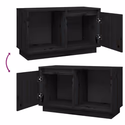 vidaXL Solid Wood Pine TV Cabinet Living Room TV Stand Furniture Multi Colours - black - Additional view 6