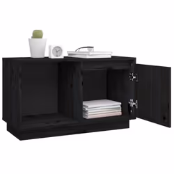 vidaXL Solid Wood Pine TV Cabinet Living Room TV Stand Furniture Multi Colours - black - Additional view 8