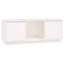 vidaXL Solid Wood Pine TV Cabinet Media HiFi Cabinet TV Console Multi Colours - white