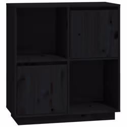 vidaXL Solid Wood Pine Sideboard Side Cabinet Home Organiser Multi Colours - black