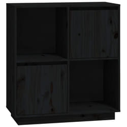 vidaXL Solid Wood Pine Sideboard Side Cabinet Home Organiser Multi Colours - black