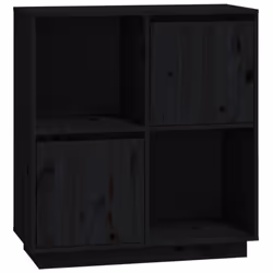vidaXL Solid Wood Pine Sideboard Side Cabinet Home Organiser Multi Colours - black