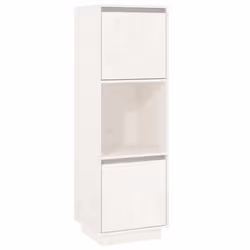 vidaXL Solid Wood Pine Highboard Indoor Wooden Console Cabinet Multi Colours - white
