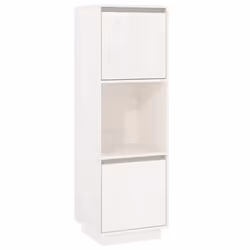 vidaXL Solid Wood Pine Highboard Indoor Wooden Console Cabinet Multi Colours - white