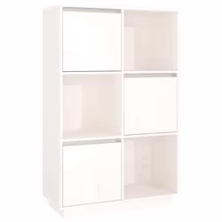 vidaXL Solid Wood Pine Highboard Home Storage Cabinet Sideboard Multi Colours - white