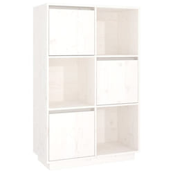 vidaXL Solid Wood Pine Highboard Home Storage Cabinet Sideboard Multi Colours - white