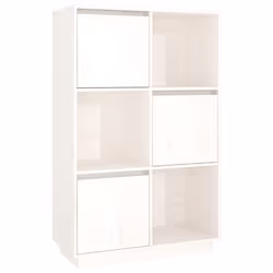 vidaXL Solid Wood Pine Highboard Home Storage Cabinet Sideboard Multi Colours - white