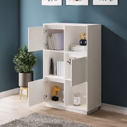 vidaXL Solid Wood Pine Highboard Home Storage Cabinet Sideboard Multi Colours - white