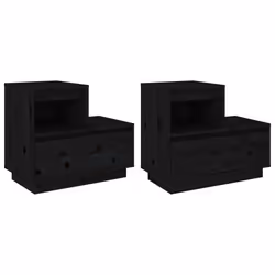 VidaXL 814383, Black, Pinewood, 600 mm, 340 mm, 510 mm, 2 pc(s)
