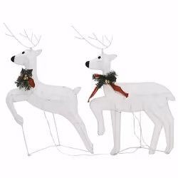 vidaXL 2/4/6x Christmas Reindeers 40 LEDs Reindeer Figure Decor Multi Colours - white, 2 pcs - Additional view 2
