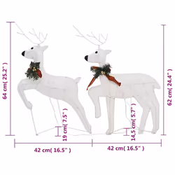 vidaXL 2/4/6x Christmas Reindeers 40 LEDs Reindeer Figure Decor Multi Colours - white, 2 pcs - Additional view 3