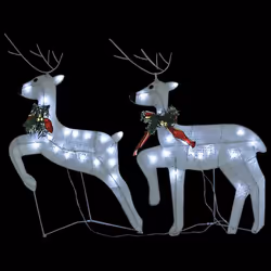 vidaXL 2/4/6x Christmas Reindeers 40 LEDs Reindeer Figure Decor Multi Colours - white, 2 pcs - Additional view 6