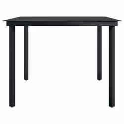 vidaXL Garden Dining Table Black 200x100x74 cm Steel and Glass - Additional view 3