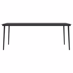 vidaXL Garden Dining Table Black 200x100x74 cm Steel and Glass - Additional view 2