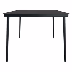 vidaXL Garden Dining Table Black 200x100x74 cm Steel and Glass - Additional view 3
