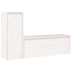 vidaXL 2x Solid Wood Pine TV Cabinets TV Stand Shelf Furniture Multi Colours - white
