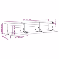 vidaXL TV Cabinets Hanging Cabinet Floating Wall Shelf 3 pcs Solid Wood Pine - white
