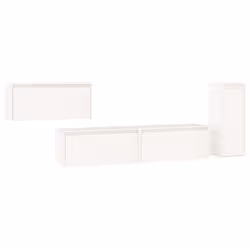 vidaXL 4x Solid Wood Pine TV Cabinets Wooden Hanging Cabinet Multi Colours - white