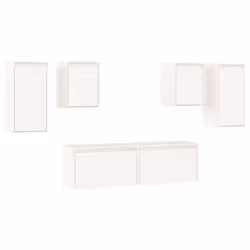 vidaXL 6x Solid Wood Pine TV Cabinets Wooden Hanging Cabinet Multi Colours - white