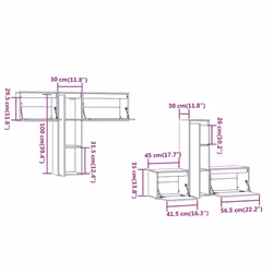 vidaXL 6x Solid Wood Pine TV Cabinets Wall Mounted Shelf Stand Multi Colours - brown