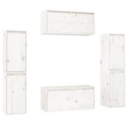 vidaXL 6x Solid Wood Pine TV Cabinets Wall Mounted Shelf Stand Multi Colours - white