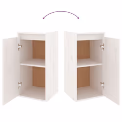 vidaXL 6x Solid Wood Pine TV Cabinets Wall Mounted Shelf Stand Multi Colours - white - Additional view 5