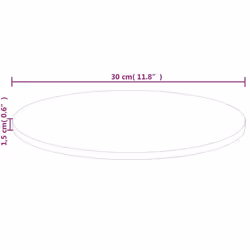 vidaXL Solid Wood Oak Round Table Top Untreated Table Top Multi Colours/Sizes - natural, 30 x 1.5 cm - Additional view 3