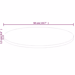 vidaXL Solid Wood Oak Round Table Top Untreated Table Top Multi Colours/Sizes - natural, 50 x 1.5 cm - Additional view 3